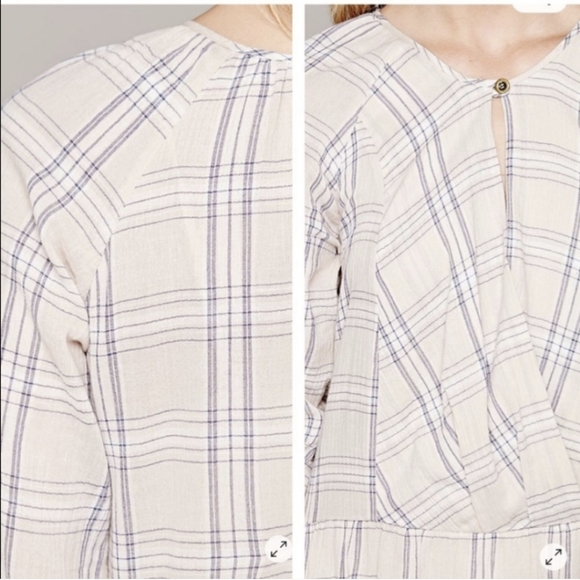 Free People Come as You Are Plaid Midi Dress L - Picture 4 of 17